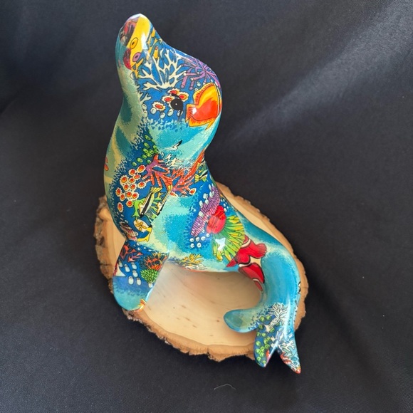 Vintage Colorful Ceramic Seal Figurine - Picture 2 of 7